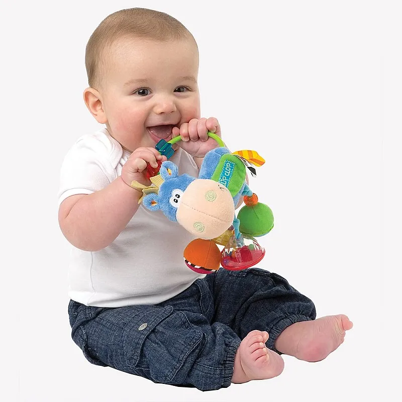 PLAYGRO Дрънкалка кончето Хоп Троп, 3м+, Синя