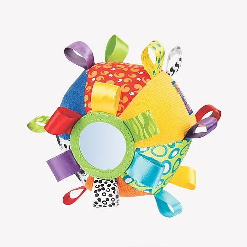PLAYGRO Звъняща мека топка с етикети, 3м+