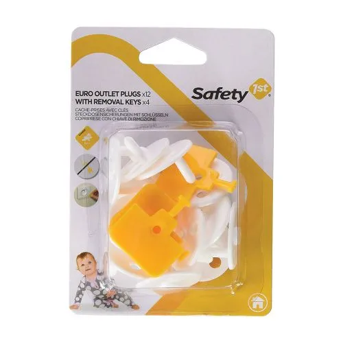 Safety1st Предпазители за контакт с ключ за премахване 12 предпазители и 4 броя ключове