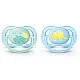 AVENT Залъгалки ULTRA AIR с декорация + стерилизаторна кутия 0-6 месеца - 2бр./оп.