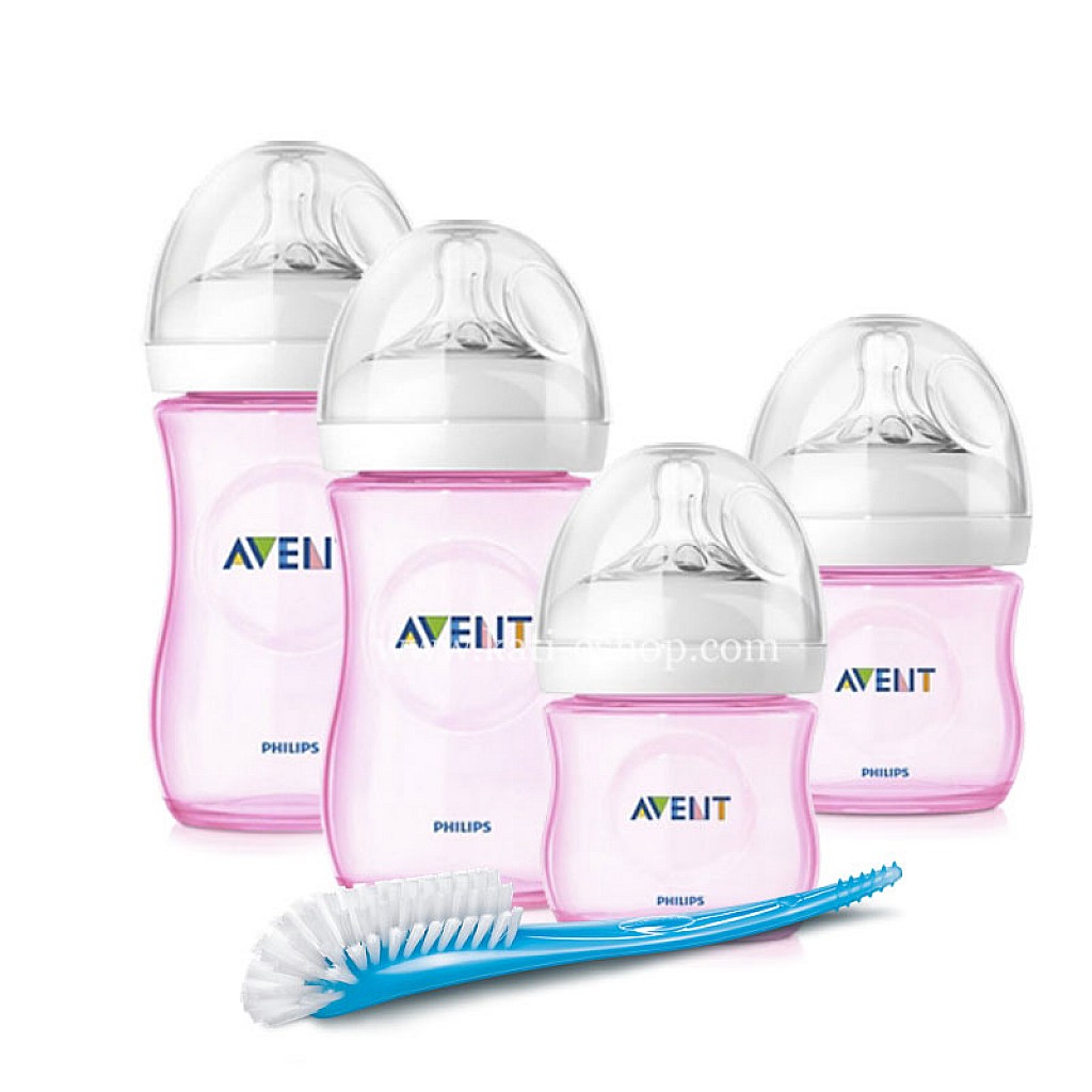 AVENT Шишета за новородено Natural - розови