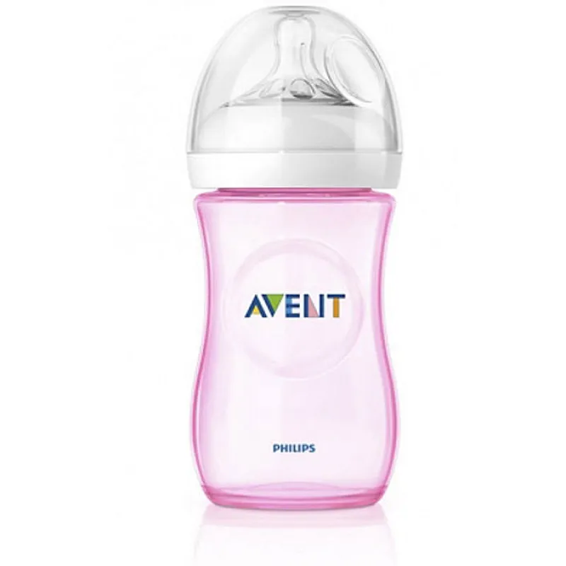 AVENT Шише за хранене Natural 260ml - PP - Розово