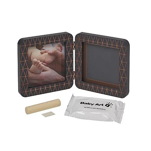 Baby Art Квадратна рамка за отпечатък и снимка My Baby Touch Dark Grey Copper (Тъмносива с декорация, паспарту в 4 цвята)