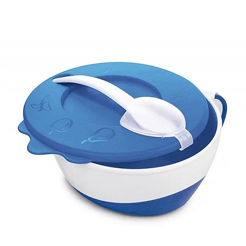 Canpol Купа за хранене с капаче и лъжица 9м. - синя