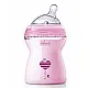 Chicco Шише Natural Feeling 250 мл със силиконов биберон 2 капки 2м+ - момиче