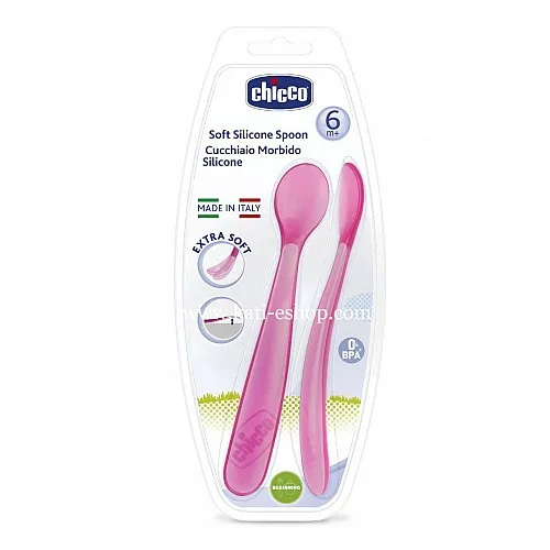 Chicco Меки силиконови лъжички - 2 бр.  6м+