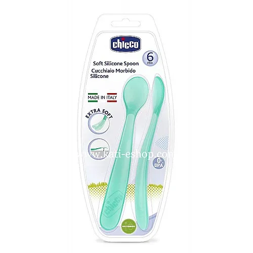 Chicco Меки силиконови лъжички - 2 бр.  6м+