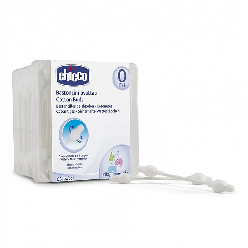 Chicco Анатомични клечки за уши 60 бр.