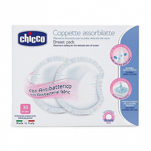 Chicco Антибактериални подплънки за кърмачки 30 броя 