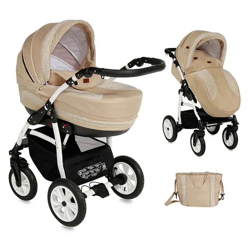 Lorelli Комбинирана количка KARA 2in1 /Въздушни гуми/Beige - Lorelli