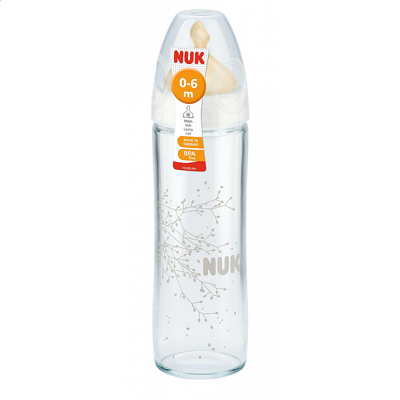 NUK New Classic стъклено шише 240мл каучук NUK New Classic стъклено шише 240мл каучук
