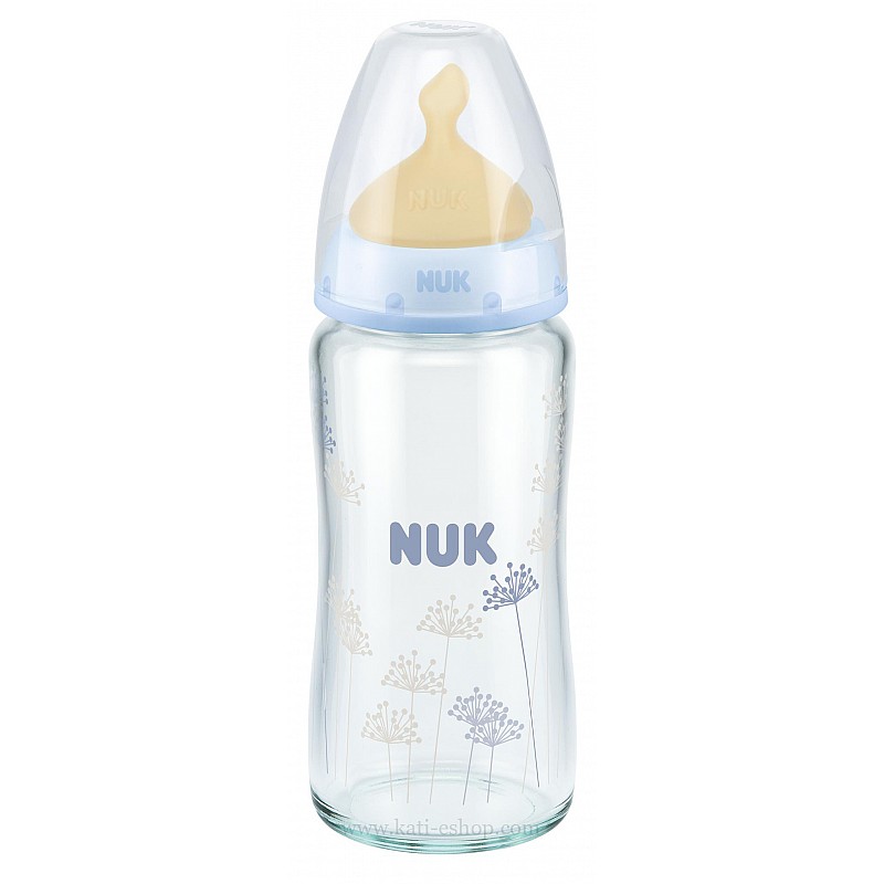 NUK Стъклено шише 240мл каучук NUK Стъклено шише 240мл каучук