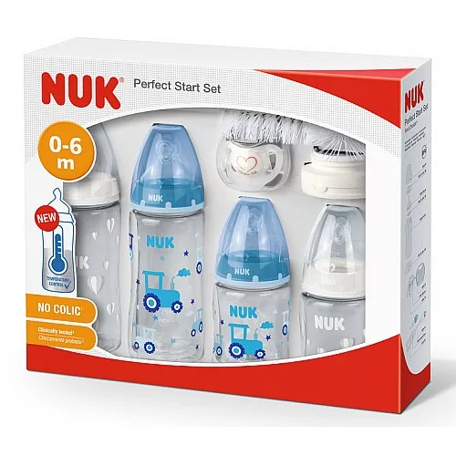 NUK Комплект за новородено Perfect Start Temperature Control - 10 части - момче