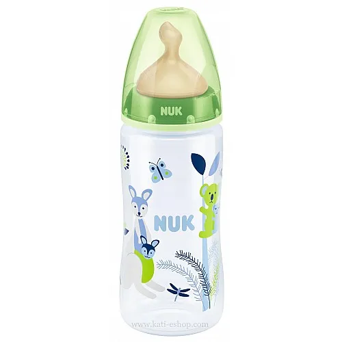 NUK  РР шише 300мл каучук 