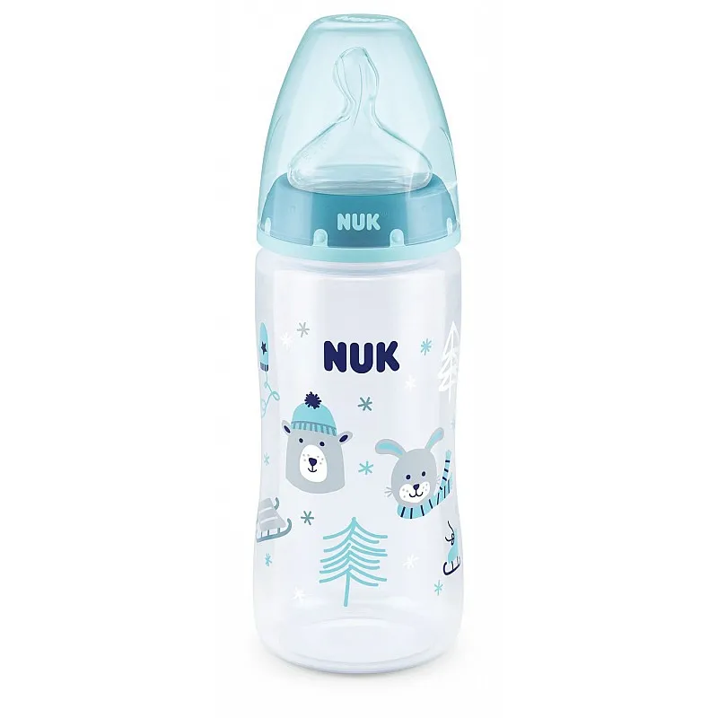 NUK First Choice РР шише 300мл. WINTER с биберон за хранене М 6-18м.