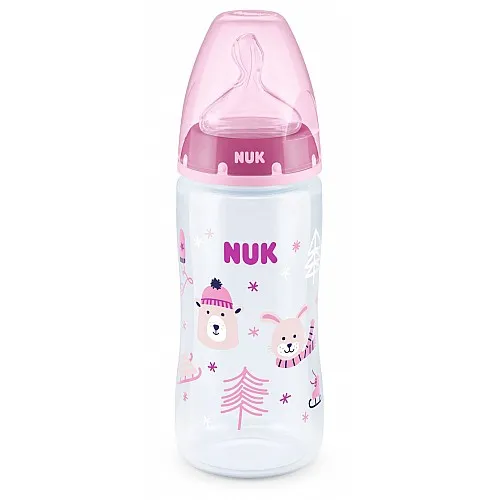 NUK First Choice РР шише 300мл. WINTER с биберон за хранене М 6-18м.