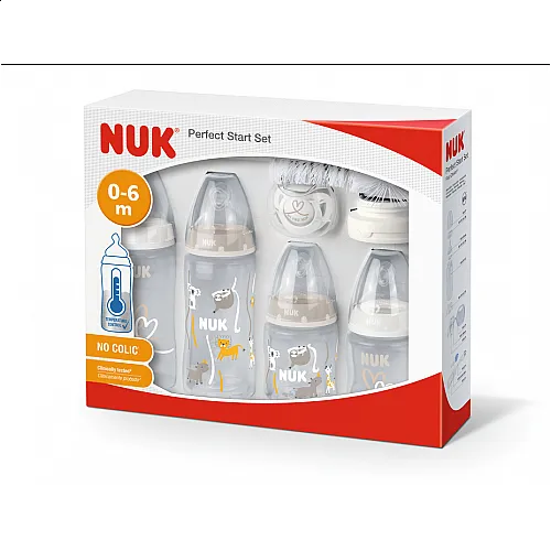 NUK Комплект за новородено Perfect Start Temperature Control - 10 части - неутрал