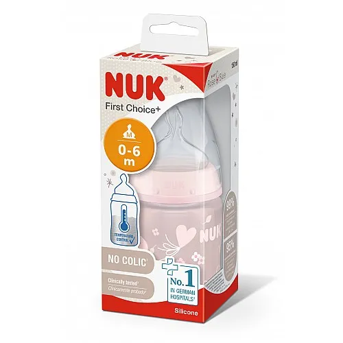 NUK First Choice РР шише Temperature control 150мл - силикон - rose