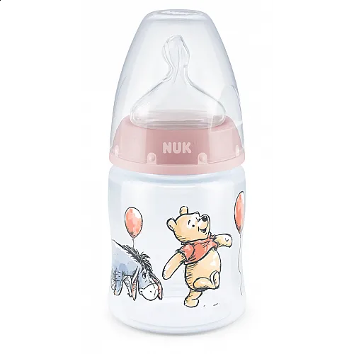 NUK First Choice РР шише Temperature control 150мл - силикон - Disney - розово