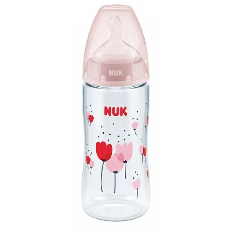 NUK First Choice РР шише Temperature control 300мл - силикон - розов