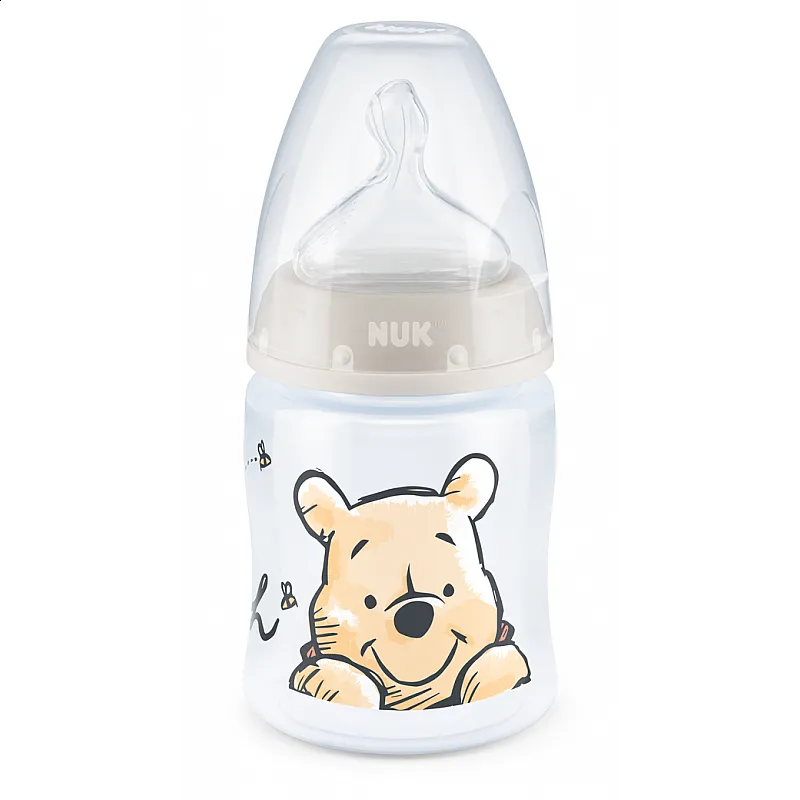 NUK First Choice РР шише Temperature control 150мл - силикон - Disney - бежаво