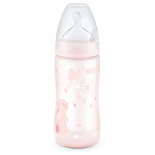 NUK First Choice РР шише Temperature control 300мл - силикон - зайче