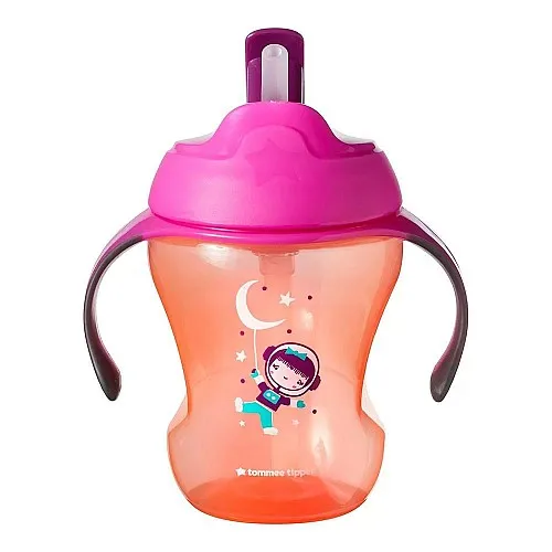 Tommee Tippee Неразливаща чаша със сламка 230ml 6m+ момиче