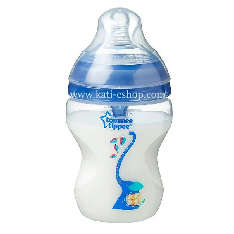 Tommee Tippee Шише за хранене Anti-colic с декорация 260ml 0m+