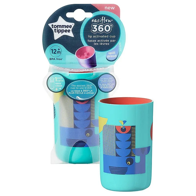 Tommee Tippee Неразливаща се преходна чаша 360° 12м. 250мл Tommee Tippee Неразливаща се преходна чаша 360° 12м. 250мл - момче