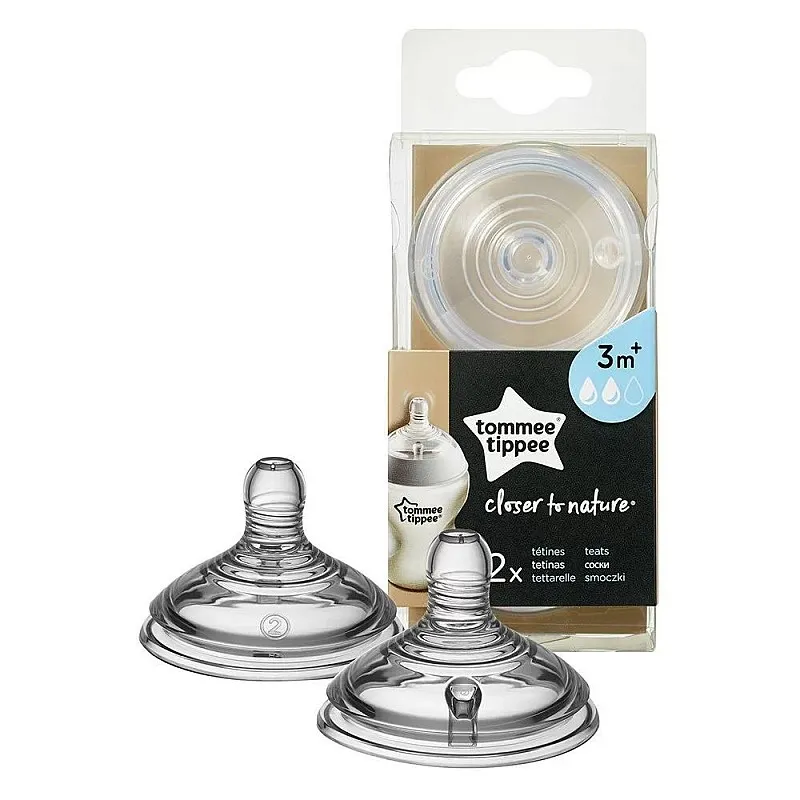 Tommee Tippee Биберони за хранене Easi-Vent Medium - 2 капки  3м+   2 броя/оп.