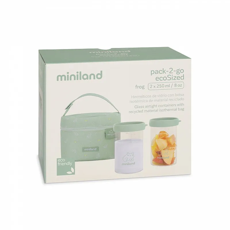 MINILAND ECO КОМПЛЕКТ КОНТЕЙНЕРИ СТЪКЛО 2Х250 МЛ PACK-2-GO