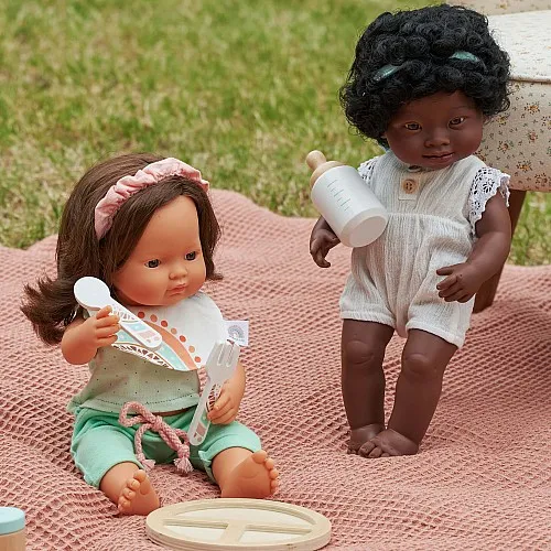 MINILAND ДЪРВЕН КОМПЛЕКТ ЗА ХРАНЕНЕ ЗА КУКЛИ