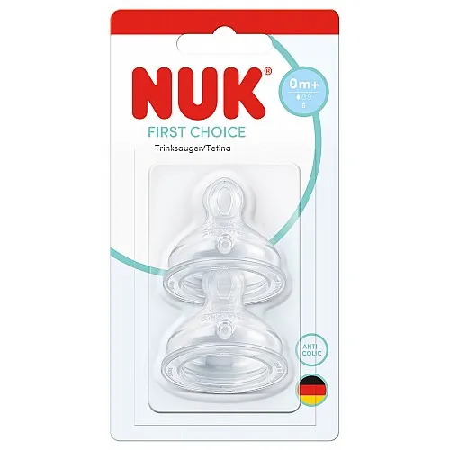 NUK FIRST CHOICE+ биберон храна силикон 2 бр. 0+ мес, р-р S