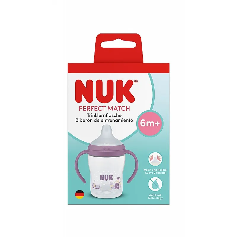 NUK Perfect Match Шише за сок 150 мл., 6+мес.,  Хипо, лилаво