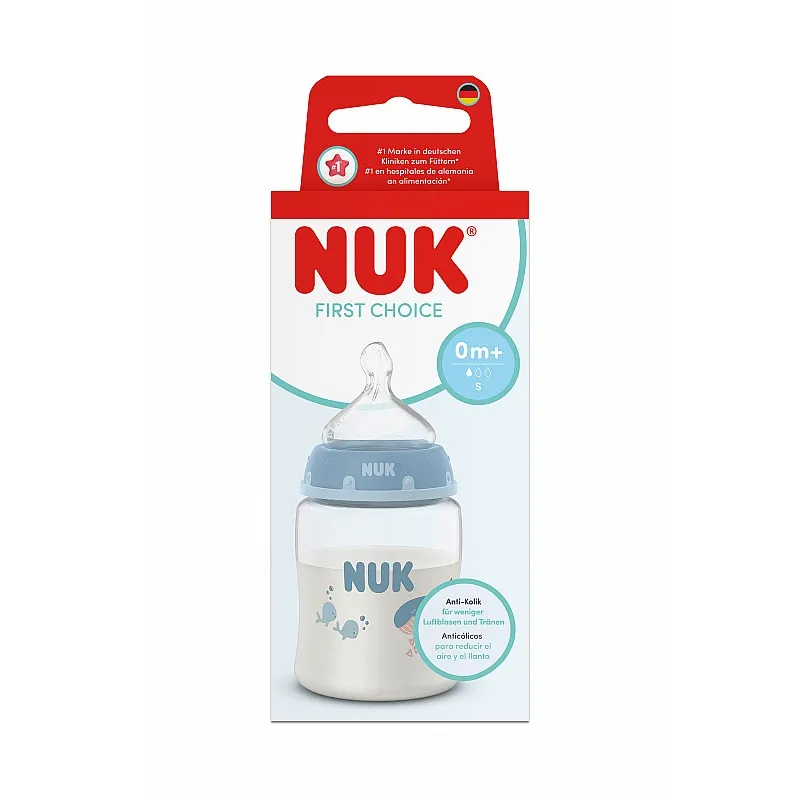 NUK First Choice РР Шише Temperature control 150мл. силиконов биберон 0+S мес. Кит