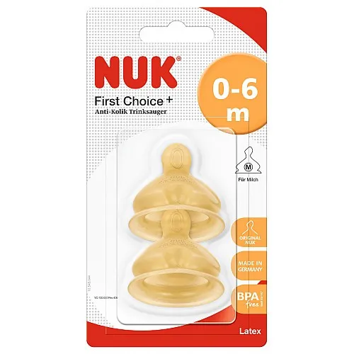 NUK FIRST CHOICE биберон за хранене каучук 0-6м 2бр., р-р M