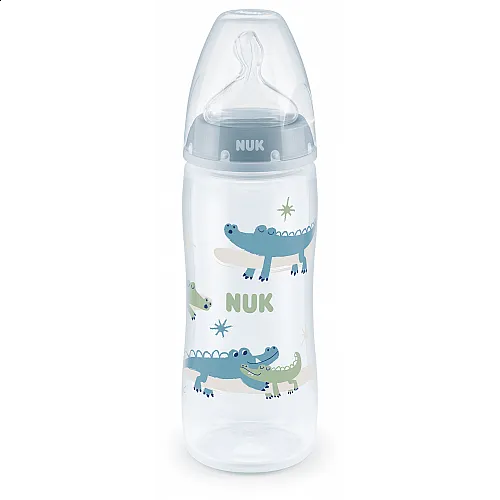 NUK First Choice РР Шише Temperature control 360мл силикон микс XL - Син