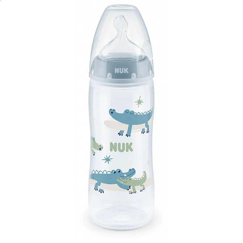 NUK First Choice РР Шише Temperature control 360мл силикон микс XL - Син