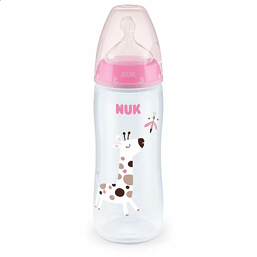 NUK First Choice РР Шише Temperature control 360мл силикон микс XL - Розов
