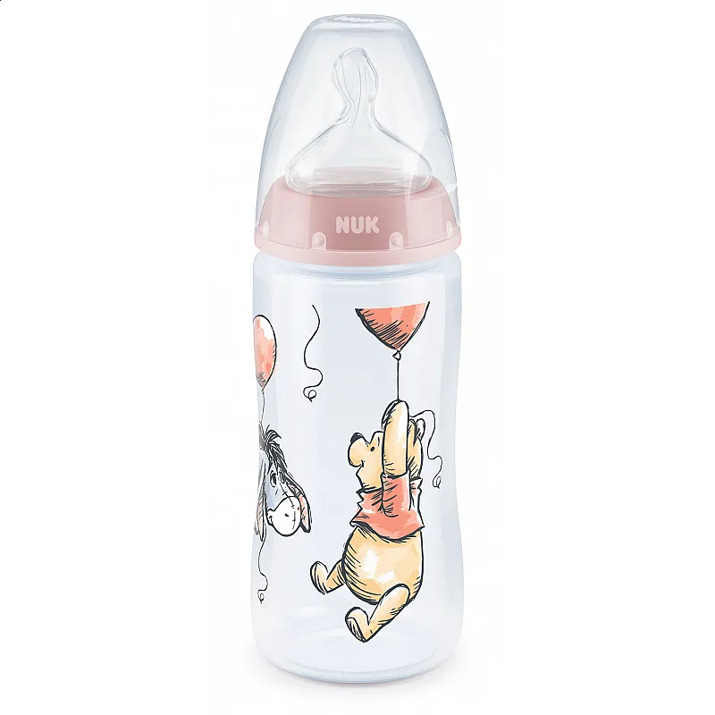 NUK First Choice РР Шише Temperature control 300мл. силикон 0-6м. Disney - Розов