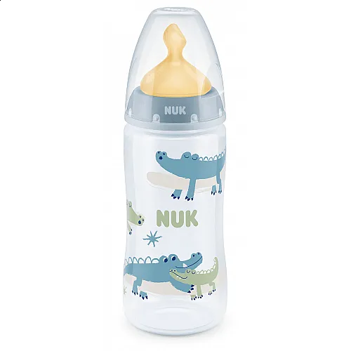 NUK First Choice РР Шише Temperature control 300мл 0-6м биберон М каучук микс  - Син