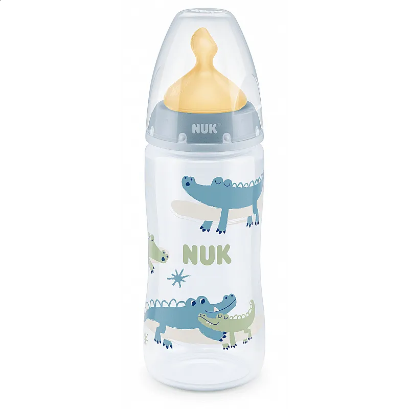 NUK First Choice РР Шише Temperature control 300мл 0-6м биберон М каучук микс  - Син