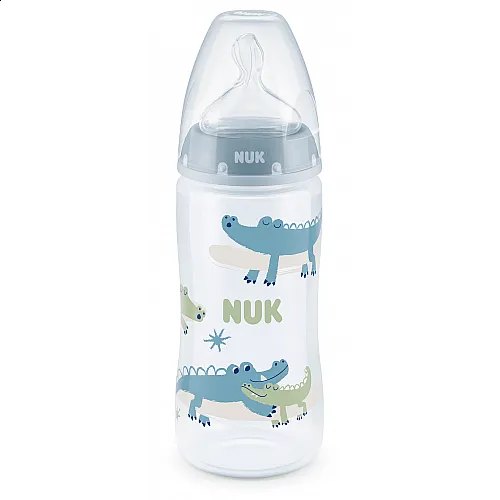 NUK First Choice РР Шише Temperature control 300мл силиконов биберон 0-6 мес. микс - Син