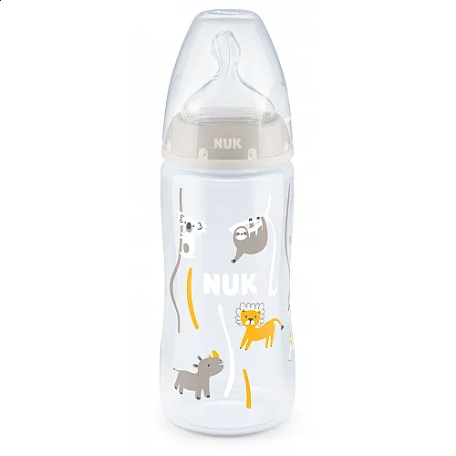 NUK First Choice РР Шише Temperature control 300мл. силиконов биберон 0-6 мес. микс - Бежов