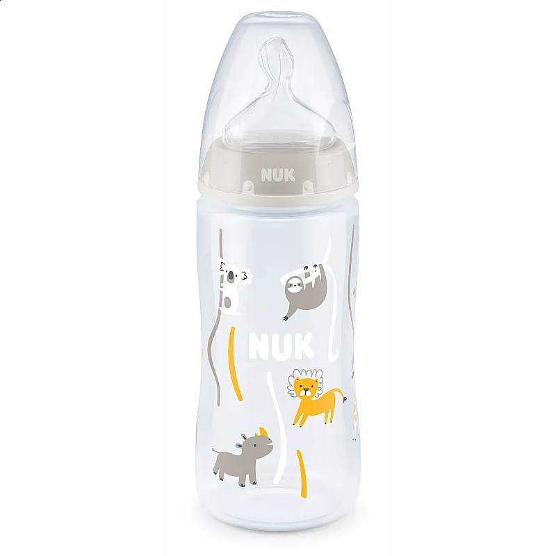 NUK First Choice РР Шише Temperature control 300мл. силиконов биберон 0-6 мес. микс - Бежов