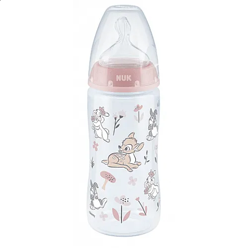 NUK First Choice РР шише Temperature control 300мл силикон 6-18 месеца, размер биберон М BAMBI + box