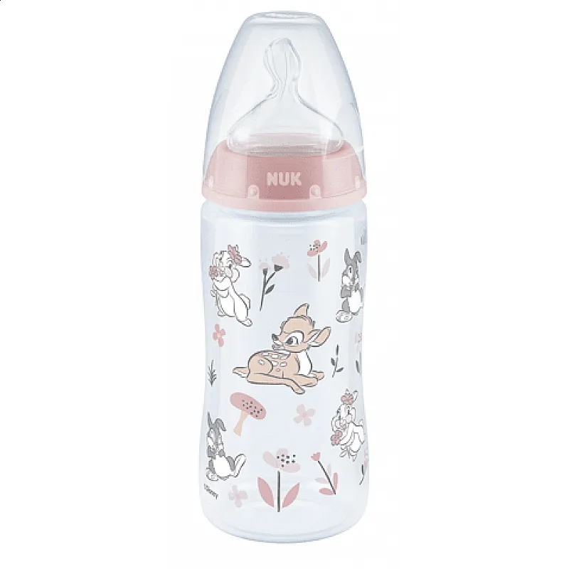 NUK First Choice РР шише Temperature control 300мл силикон 6-18 месеца, размер биберон М BAMBI + box