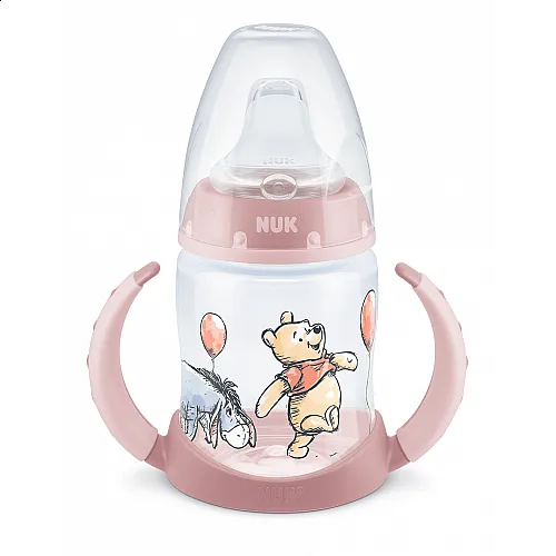 NUK First Choice РР шише Temperature Control 150мл със силиконов накрайник за сок Disney - розово