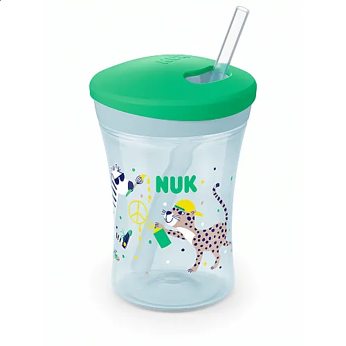 NUK EVOLUTION Action Cup 230мл. със сламка, 12+ мес.Green