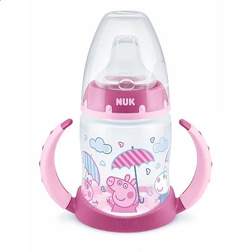 NUK First Choice РР Шише Temperature Control 150мл. с накрайник силикон за сок 6-18м. PEPPA PIG - розово